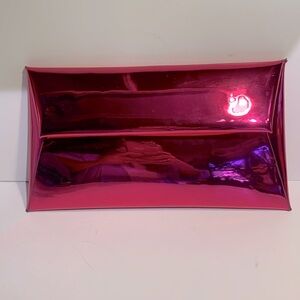 Markfran hot pink-chrome envelope clutch
